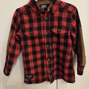 Kids Red and Black Plaid Shirt